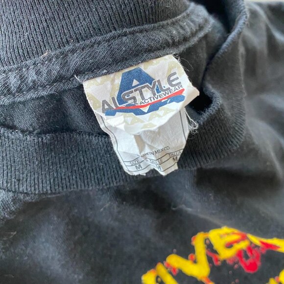 Vintage 2000s Zombie Apocalypse Spell Out Black Graphic Tee Shirt Men's Medium - Picture 3 of 7